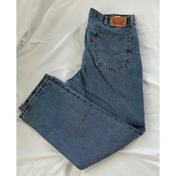 Levi's 505 Regular Fit Straight Leg Blue Denim Jeans Men's Size 38x34 - Picture 4 of 4